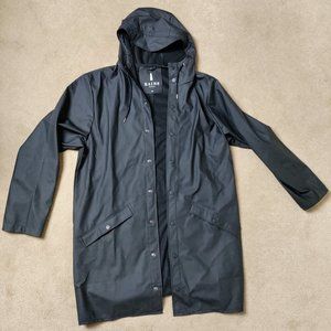 RAINS Long Raincoat with Hood